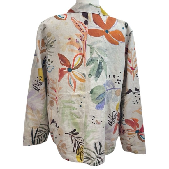 Lafayette 148 New York Plus Jolisa Printed Linen Jacket - Picture 4 of 14